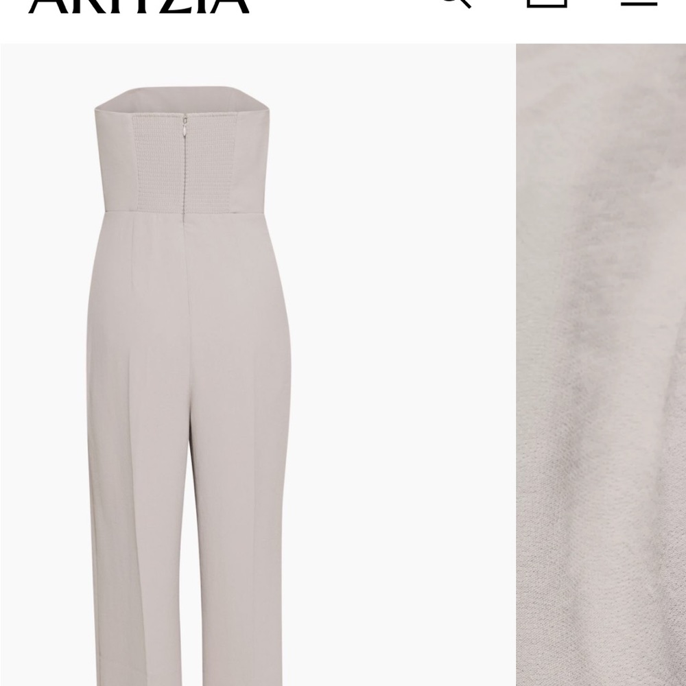 Aritzia Cream Strapless Jumpsuit